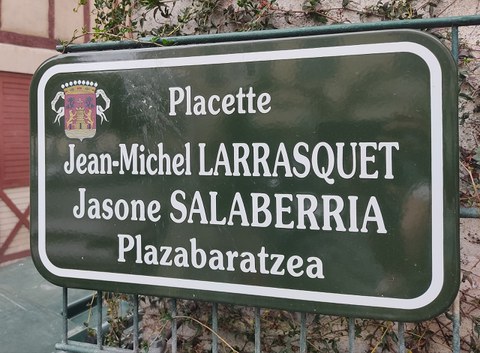 Jean-Michel Larrasquet-i eta Jasone Salaberria-ri omenaldia