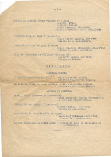 1948 : Programme de concert d'élèves