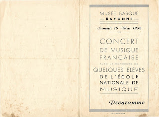 1952 : Programme de concert d'élèves