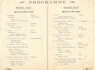 1952 : Programme de concert d'élèves