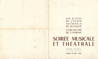 1954 : Programme de concert d'élèves